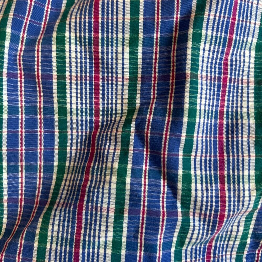 Ralph Lauren Blake Plaid Shirt 2-Ply Cotton Blue Green Pink L - Picture 8 of 15